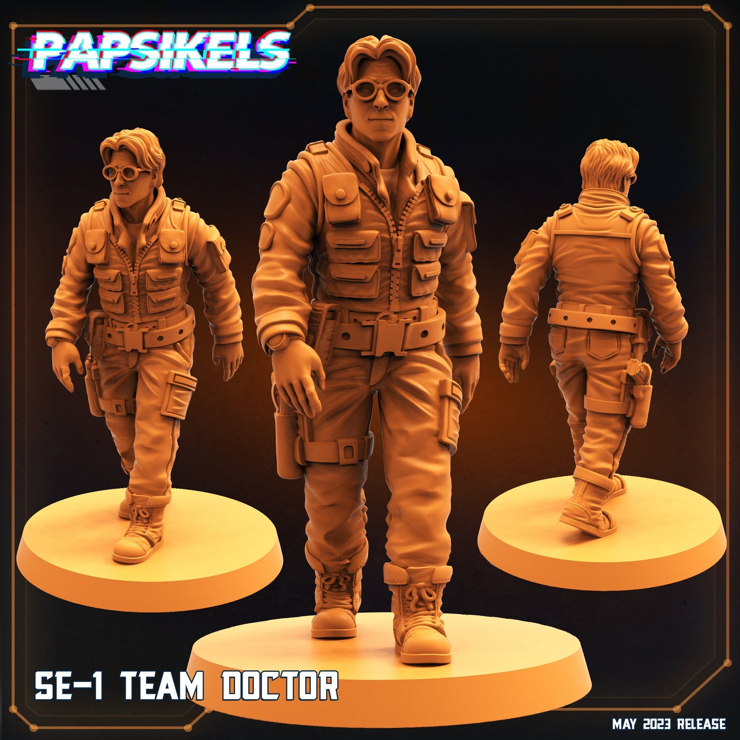 SE-1 Team Doctor - Resin 3D Print Alien Miniature | RPG | Sci fi | Cyberpunk | Role Playing | DnD | Papsikel Star Entrance