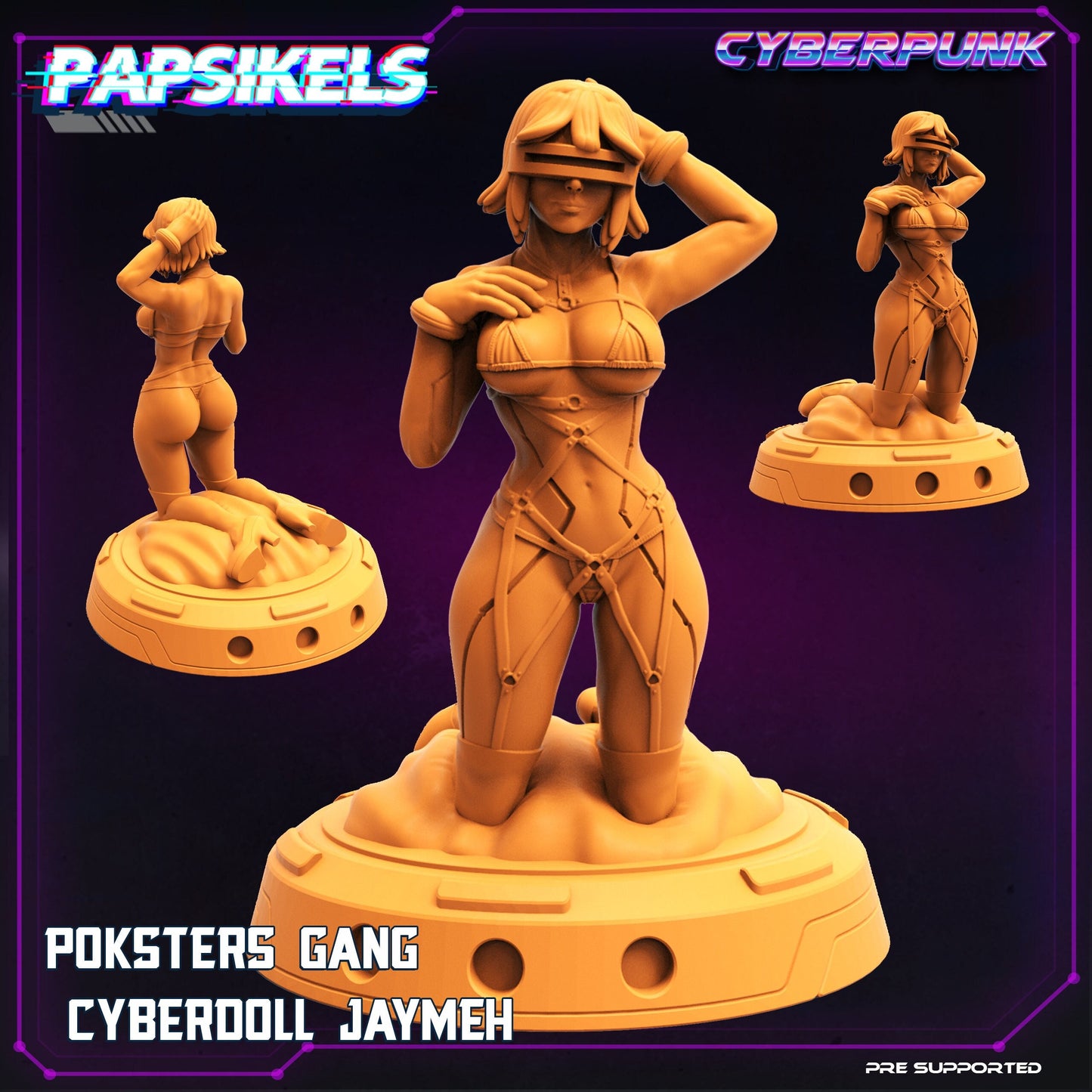 Pinup Cyberdoll Jaymeh - 32mm Scale Alien Miniature | Law Upholders | Papsikels