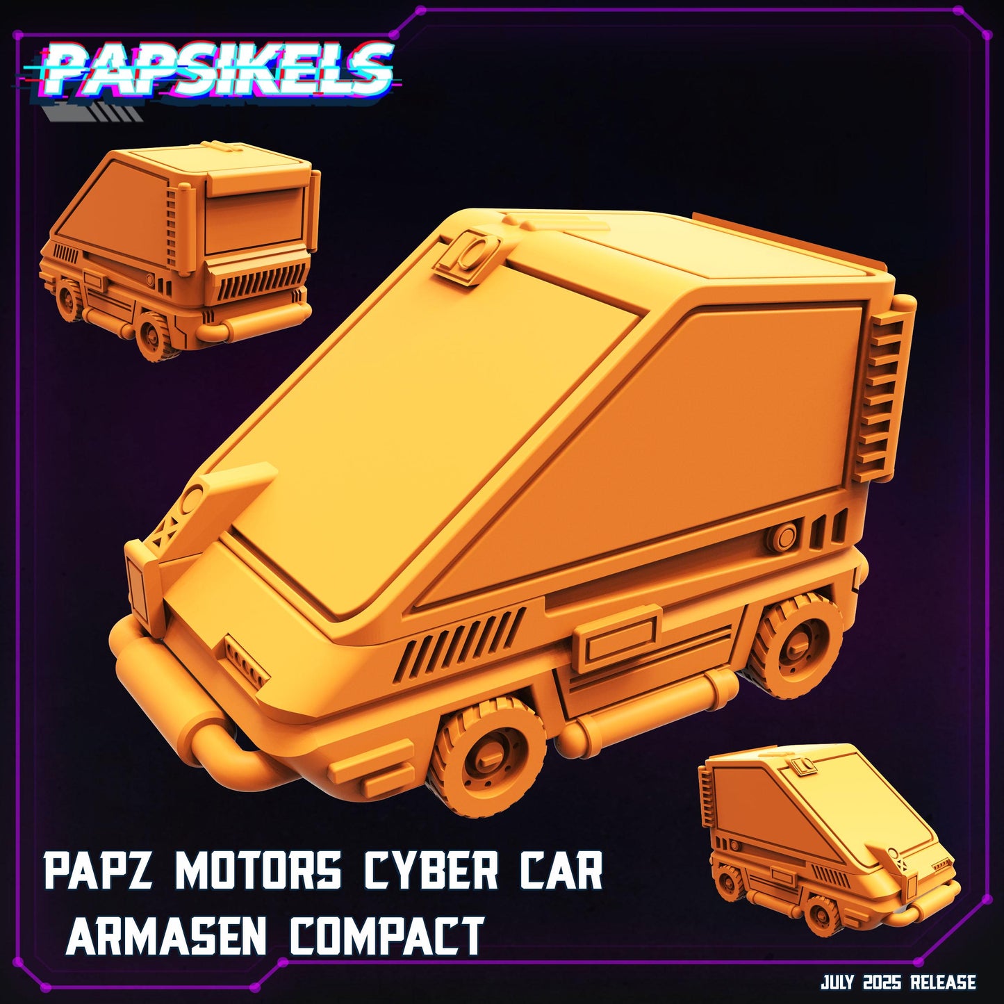 Cyber Car Armasen Compact - 28mm 32mm 40mm Scale Cyberpunk Miniature | Blade Runner | | Papsikels