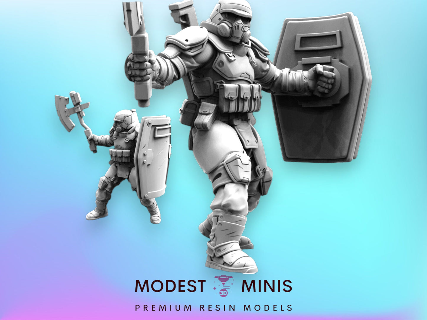 Elite Watanabe Enforcer C - 32mm Scale Alien Miniature | RPG | Sci fi | Cyberpunk | Role Playing | DnD | Papsikel