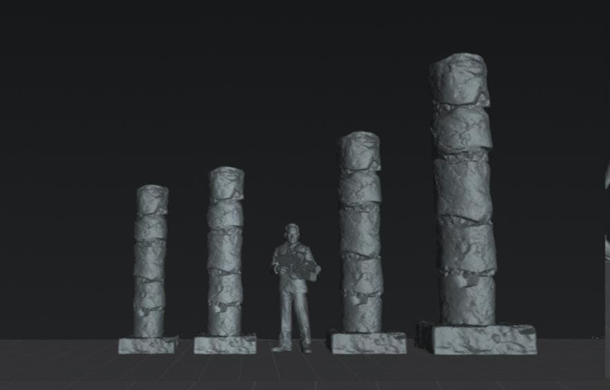 8pc Columns Set | 28mm - 75mm Scale | DnD Terrain | Fantasy Scatter | Sci Fi