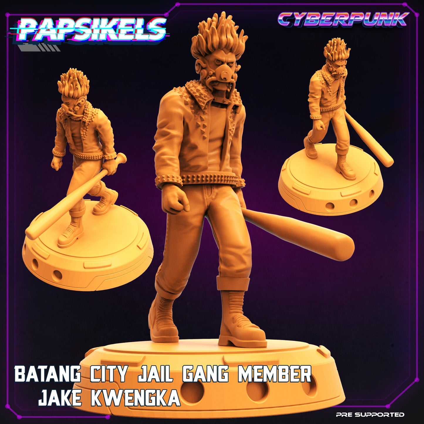 Cyberpunk Jake Kwengka - 32mm Scale Alien Miniature | Batang City | Papsikels