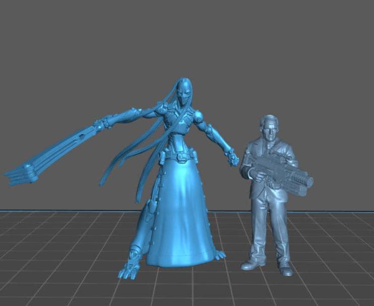 Silicon Cyborg Hydra - Resin 3D Print Alien Miniature | RPG | Sci fi | Cyberpunk | Role Playing | DnD | Papsikel