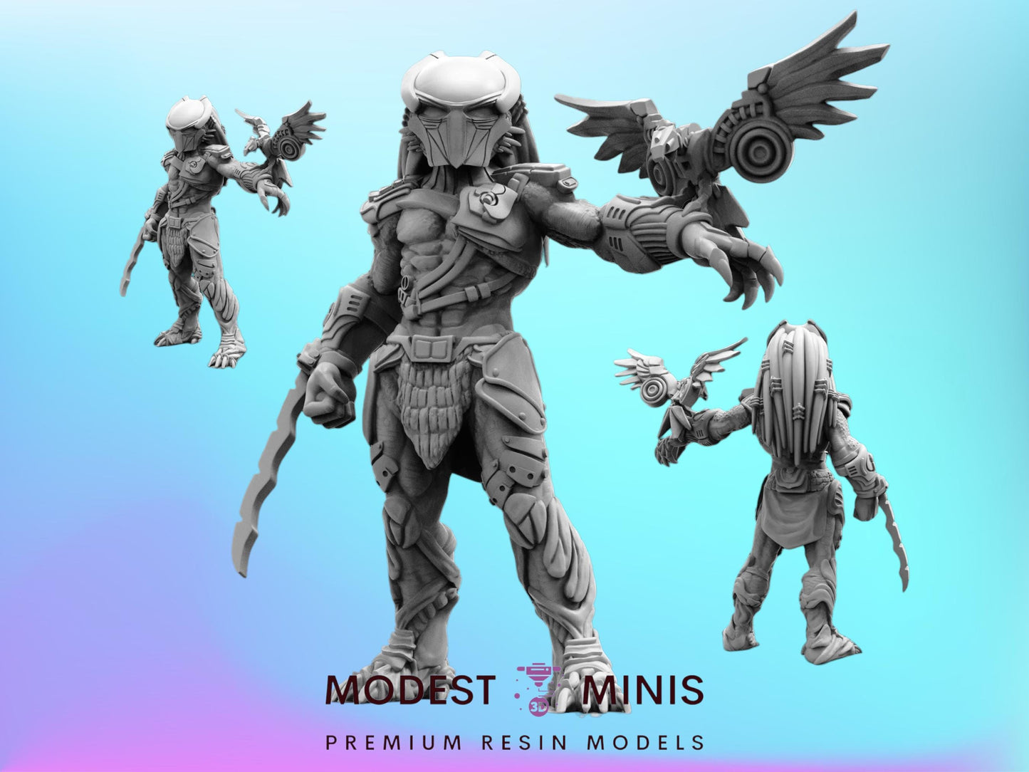 Falconeer Skull Hunter - Resin 3D Print Alien Miniature | RPG | Sci fi | Cyberpunk | Role Playing | DnD | Papsikel