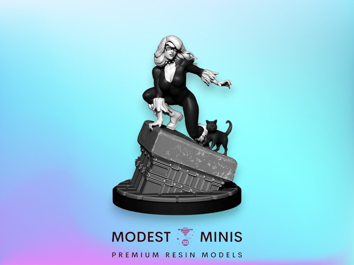 La Chatte Noir - Black Cat 32mm - 40mm Mini | Crisis Protocol Proxy | C27