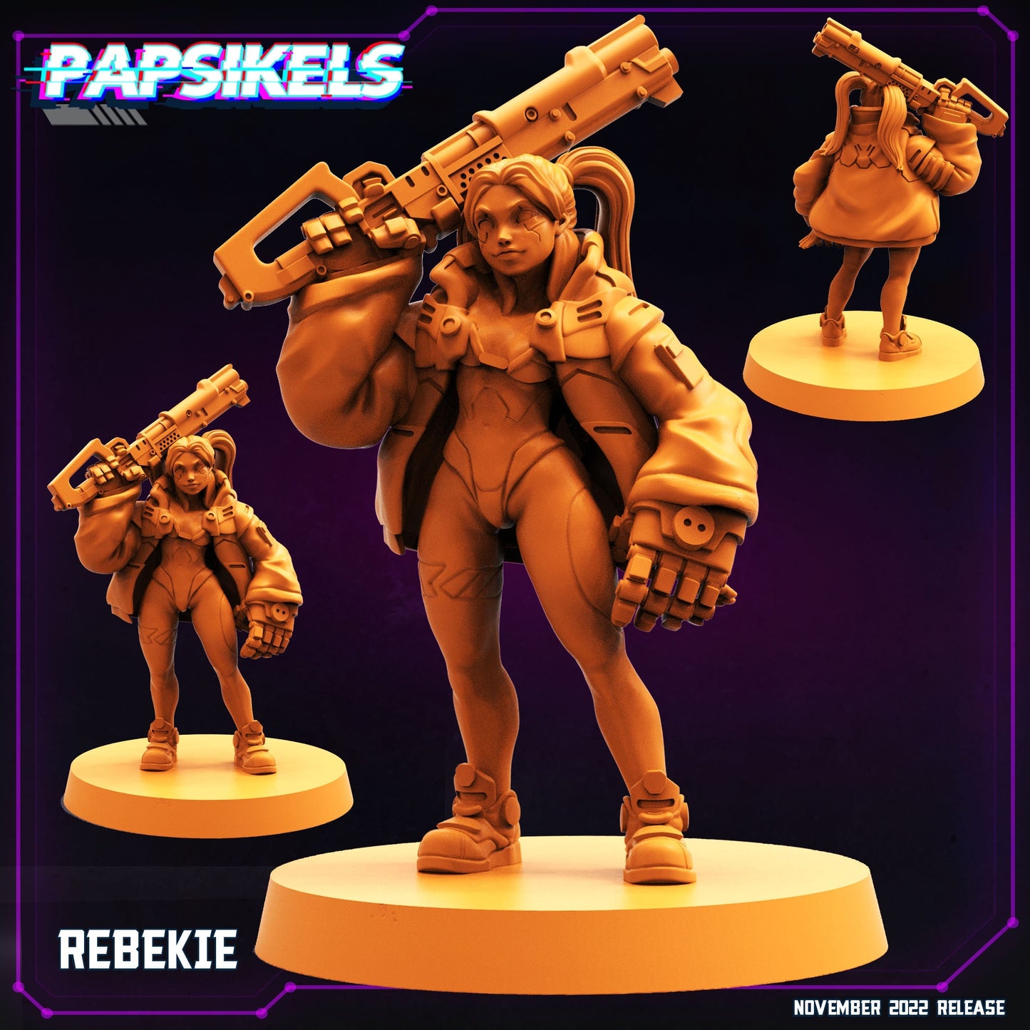 Rebekie Teenage Cybergirl - 32mm Scale Alien Miniature | Cyberpunk | Papsikels
