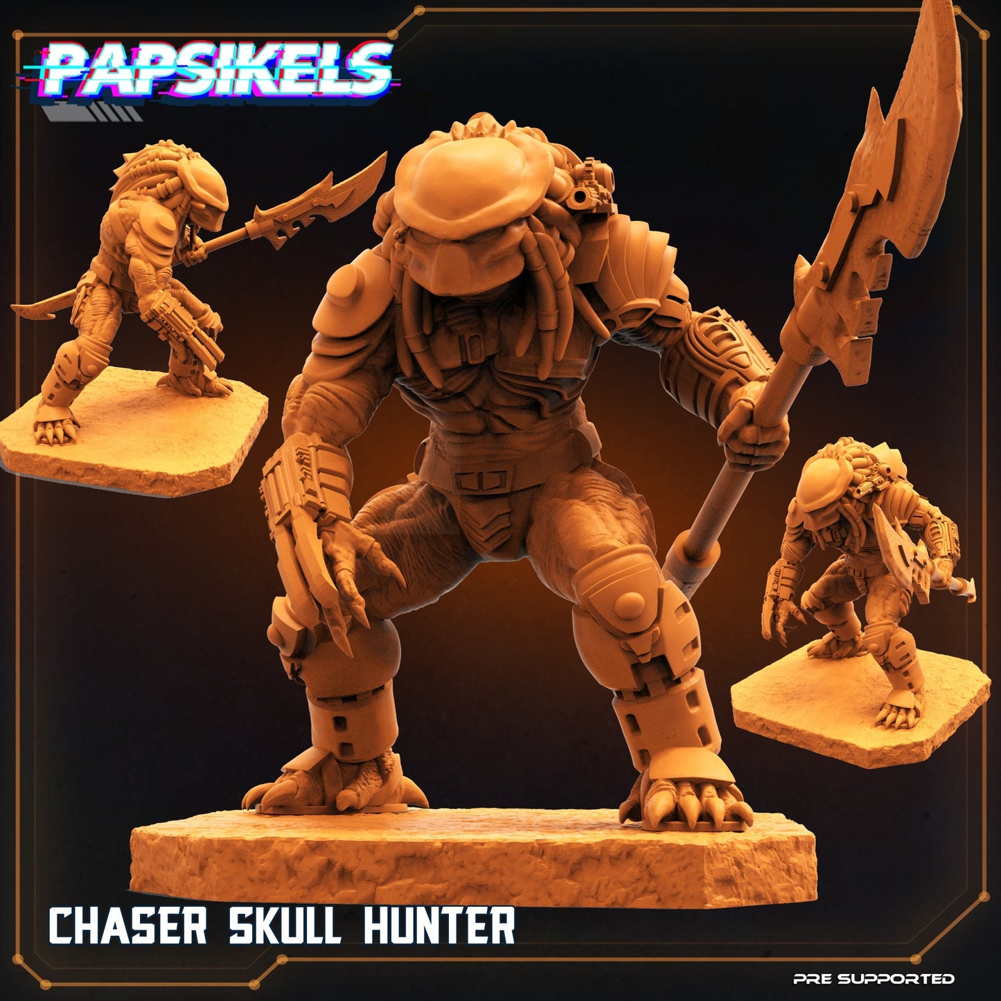 Chaser Skull Hunter - 32mm Scale Alien Miniature | RPG | Sci fi | Cyberpunk | Role Playing | DnD | Papsikel