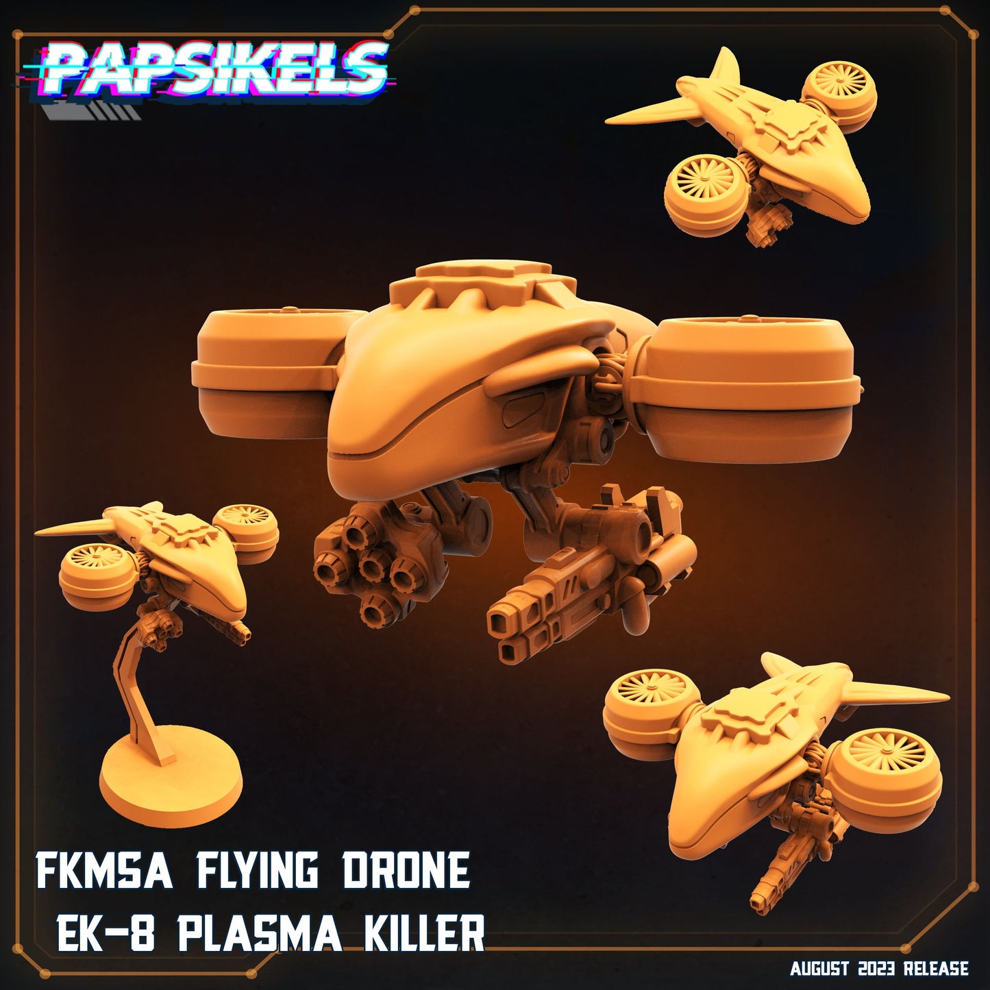 Flying Drone EK-8 Plasma Killer - 32mm Scale Alien Miniature | RPG | Sci fi | Cyberpunk | Role Playing | DnD | Papsikel