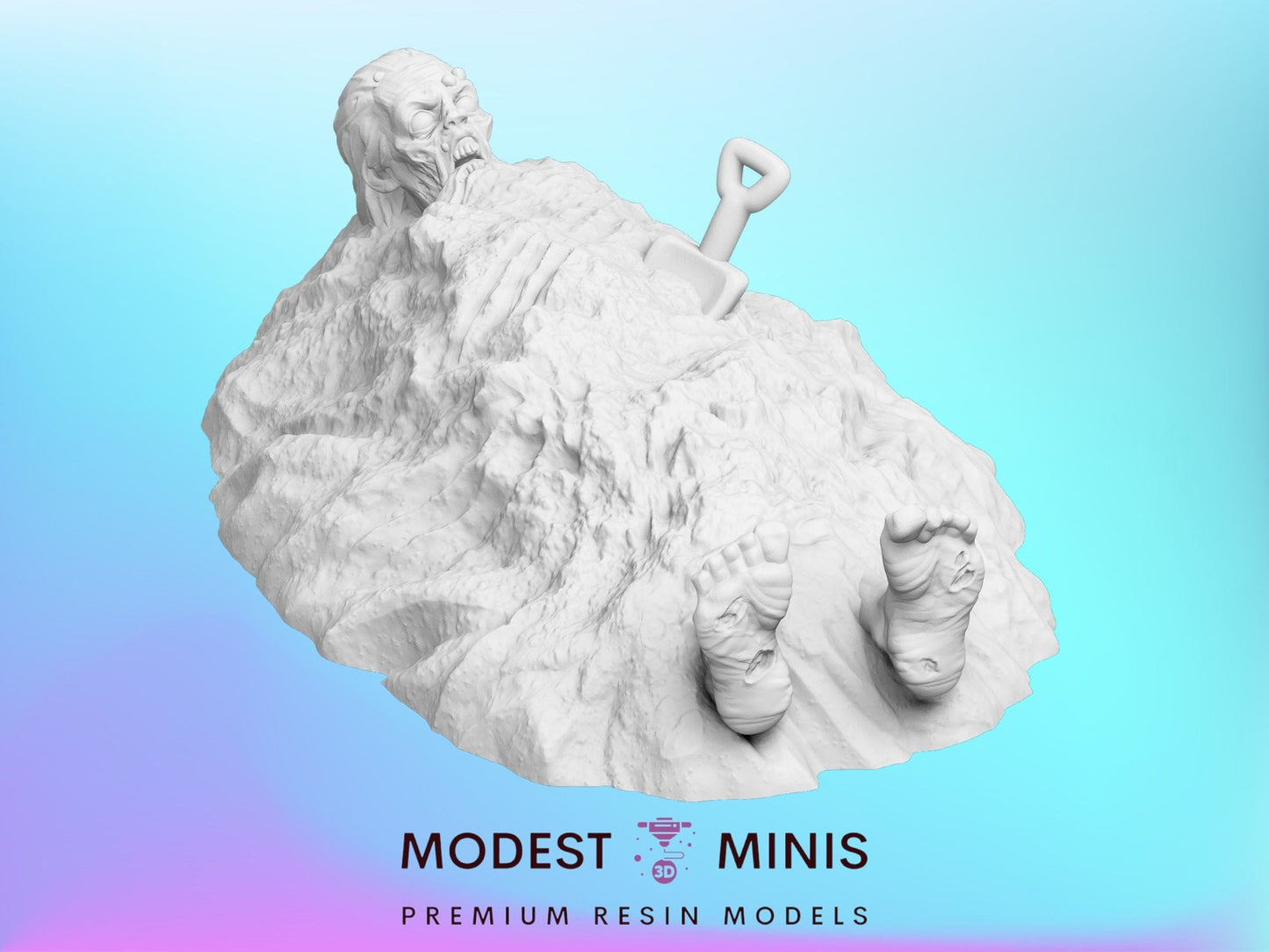 Zombie Sand Buried | 28mm - 100mm Scale Resin Mini | Zombicide Sunset Vaultz