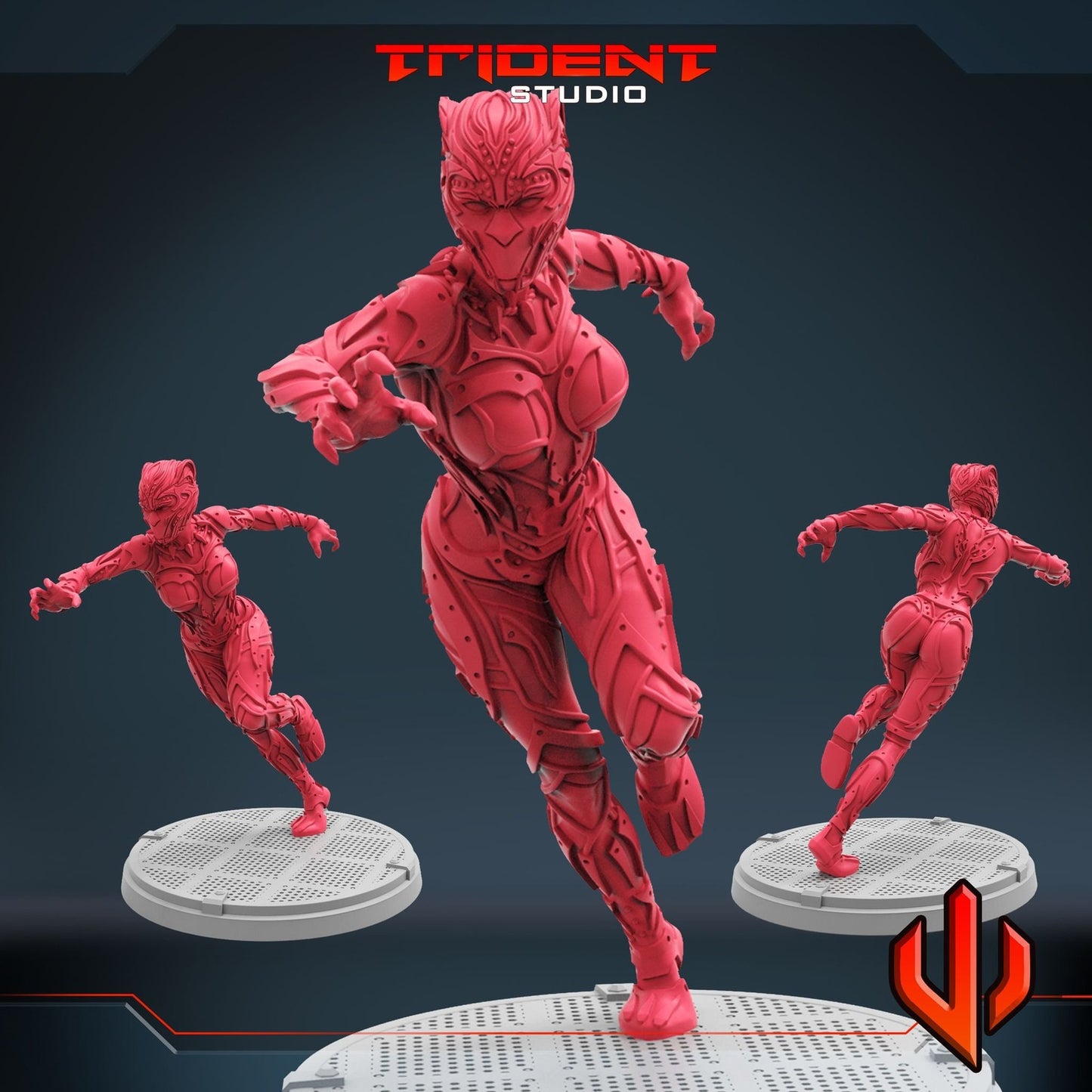 Little Panther A - Black Panther 40mm Miniature | Crisis Protocol Proxy | Trident
