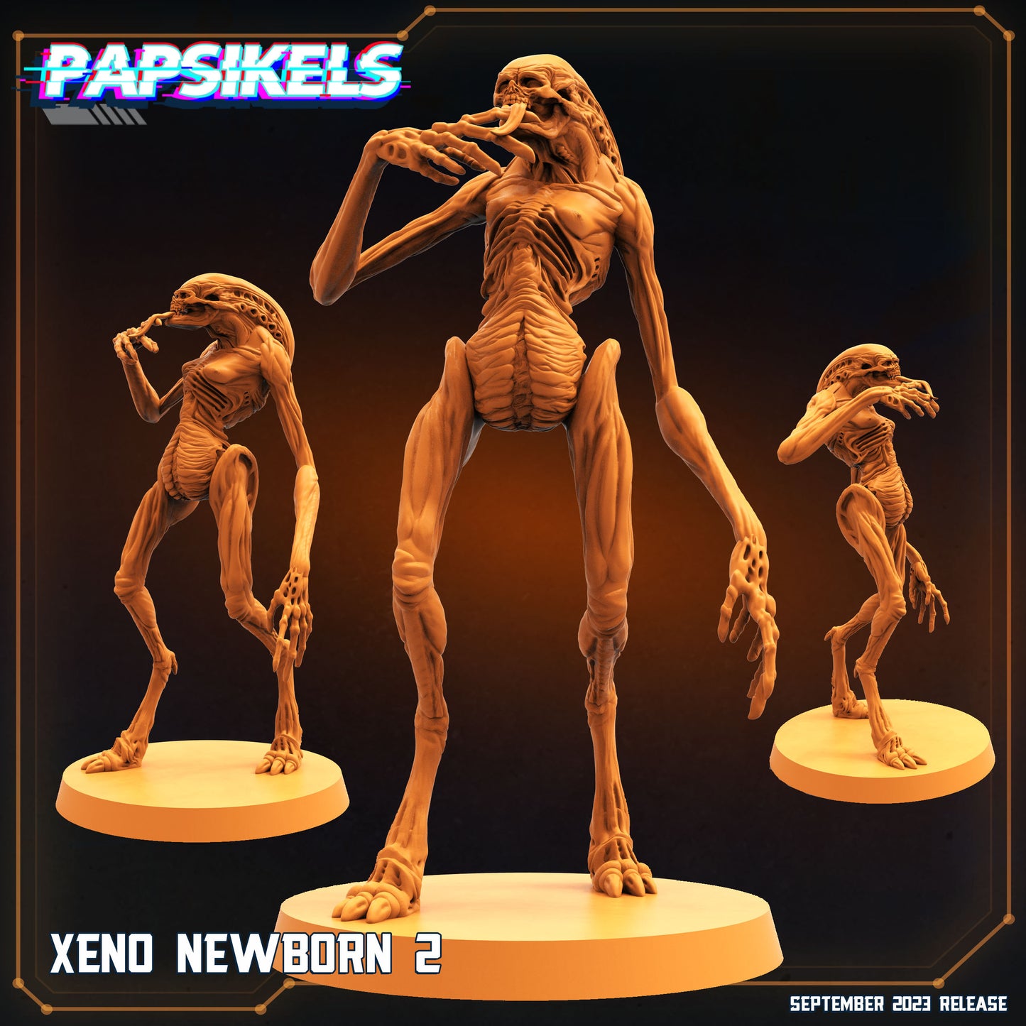 Xeno Newborn 2 - 32mm Scale Alien Miniature | RPG | Sci fi | Xeno | Role Playing | DnD | Papsikel
