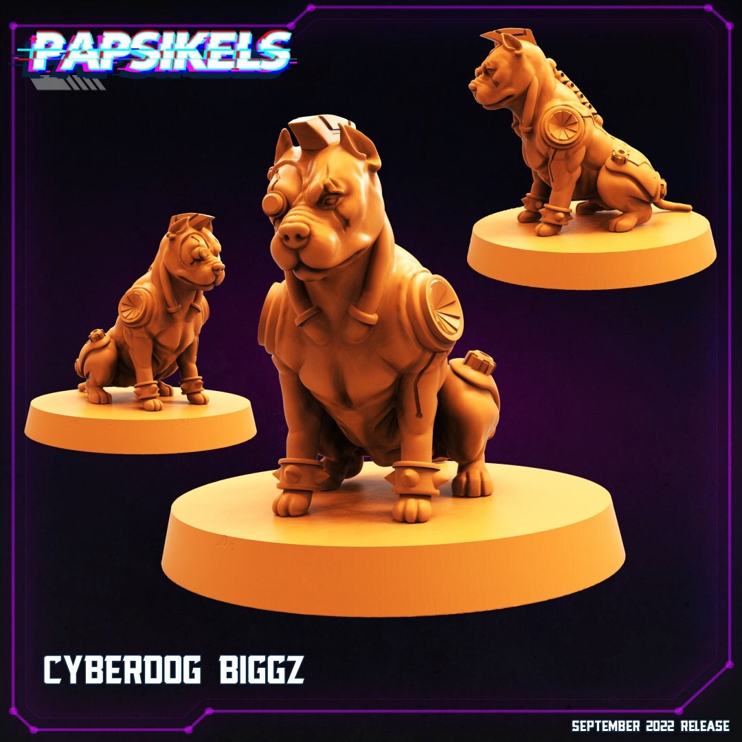 Cyberdog Biggz - 32mm Scale Cyberpunk Miniature | Alien | Papsikels
