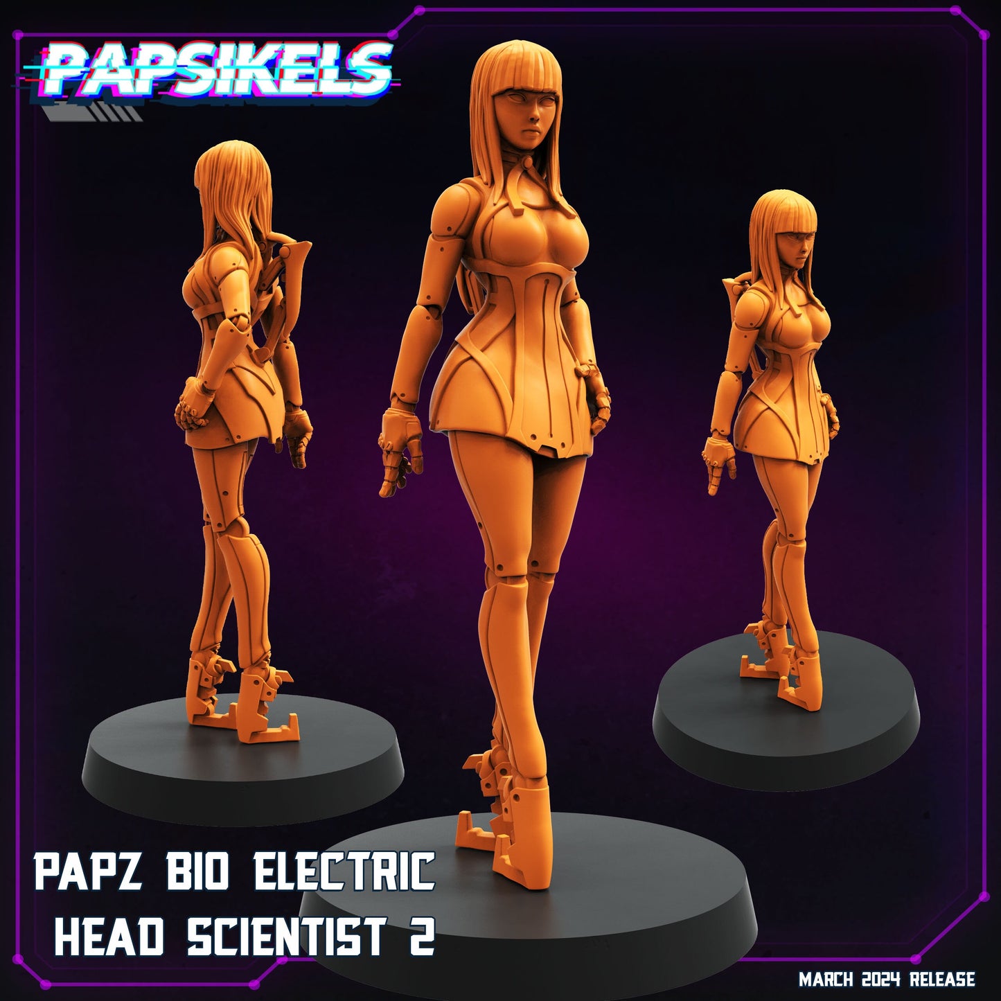 Bio Electric Head Scientist - Resin Cyberpunk Miniature | Papsikels