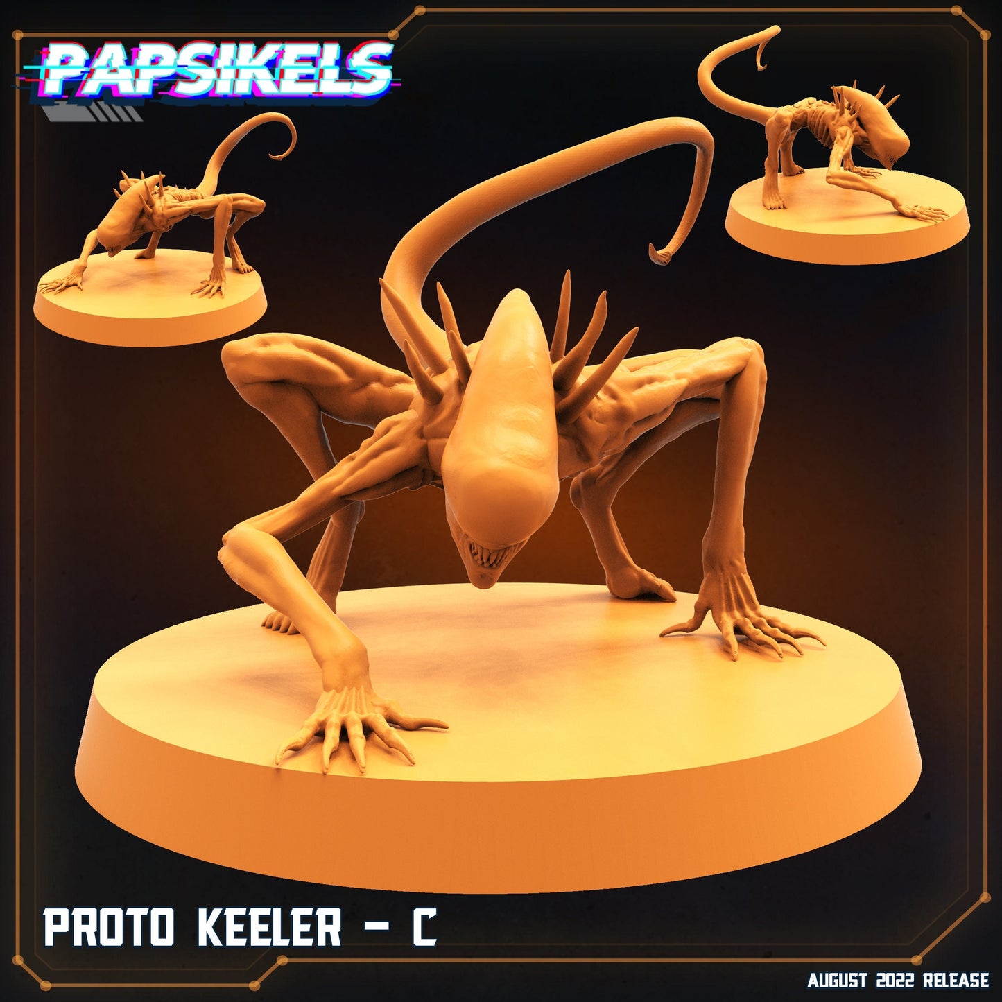 Proto Keeler C - 32mm Scale Alien Miniature | RPG | Sci fi | Law Upholders | Role Playing | DnD | Papsikel