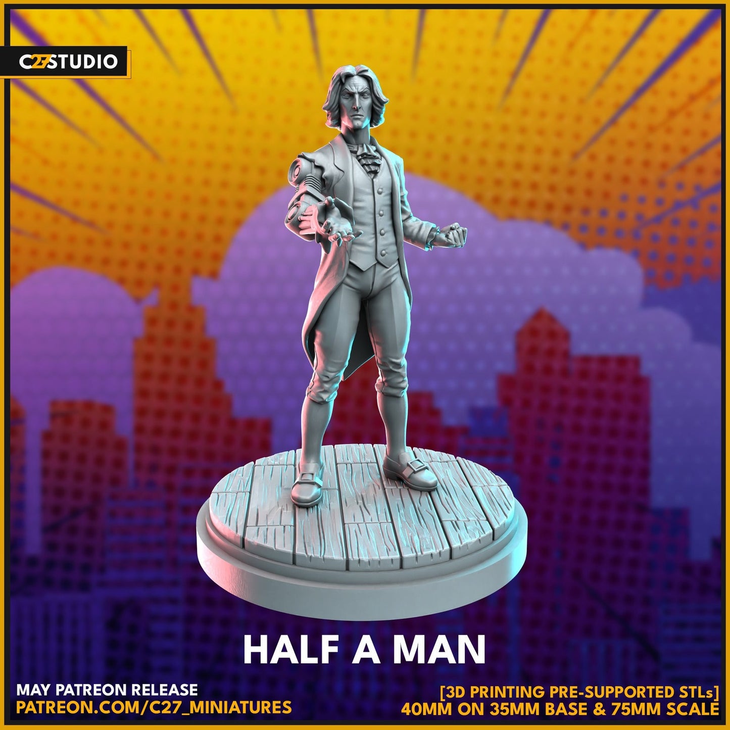 Half a Man - 32mm - 40mm Mini | DnD Mini | Superhero | C27