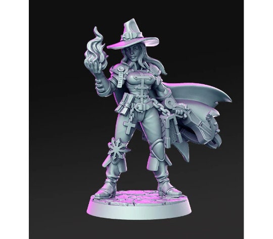 Salome Pinup Vampire Hunter - 32mm Scale DnD Miniature | Dungeons and Dragons | JRPG Mini - RN Estudio