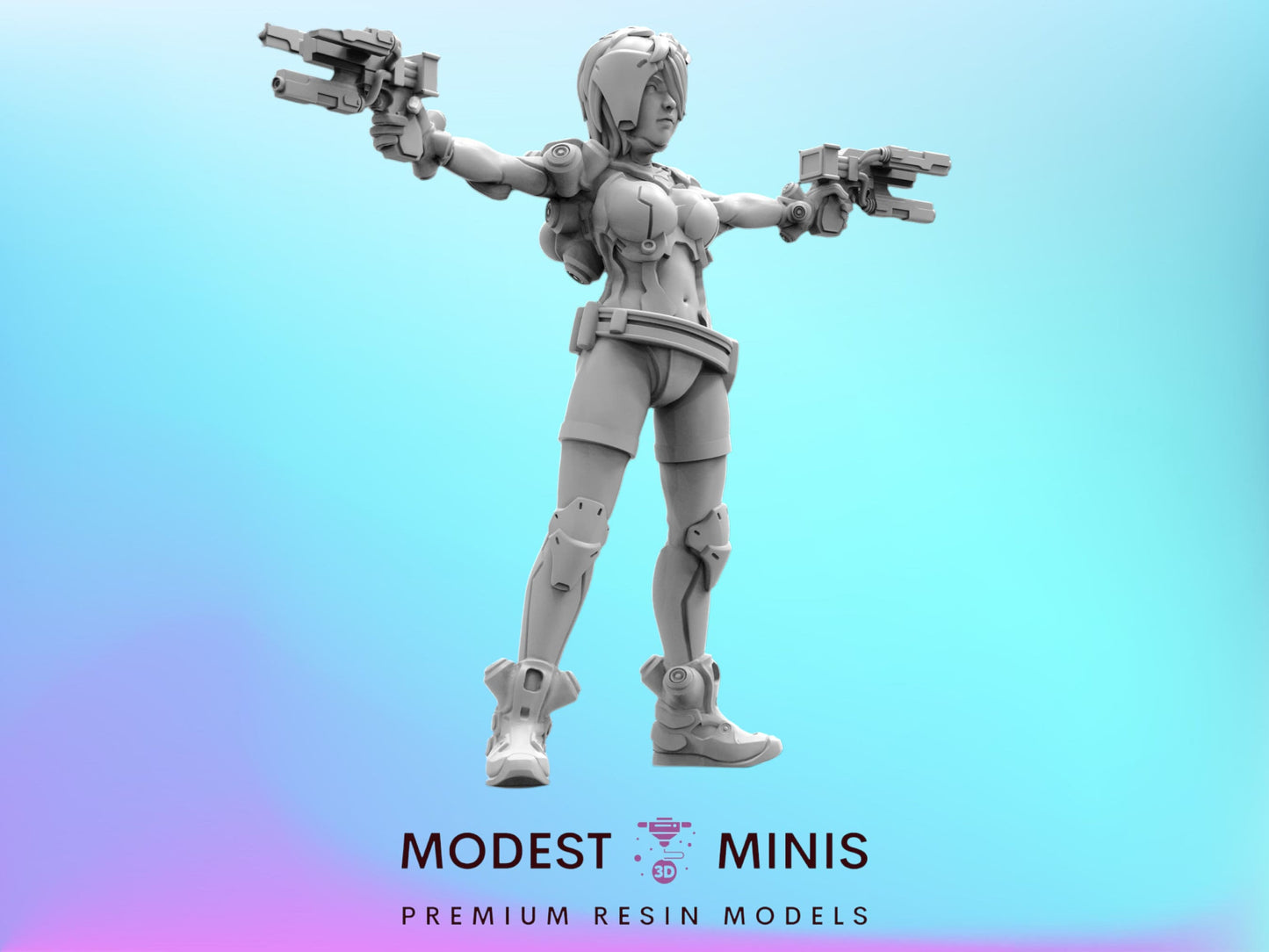 Franceska Cyber Slinger - 32mm Scale Cyberpunk Miniature | Papsikels