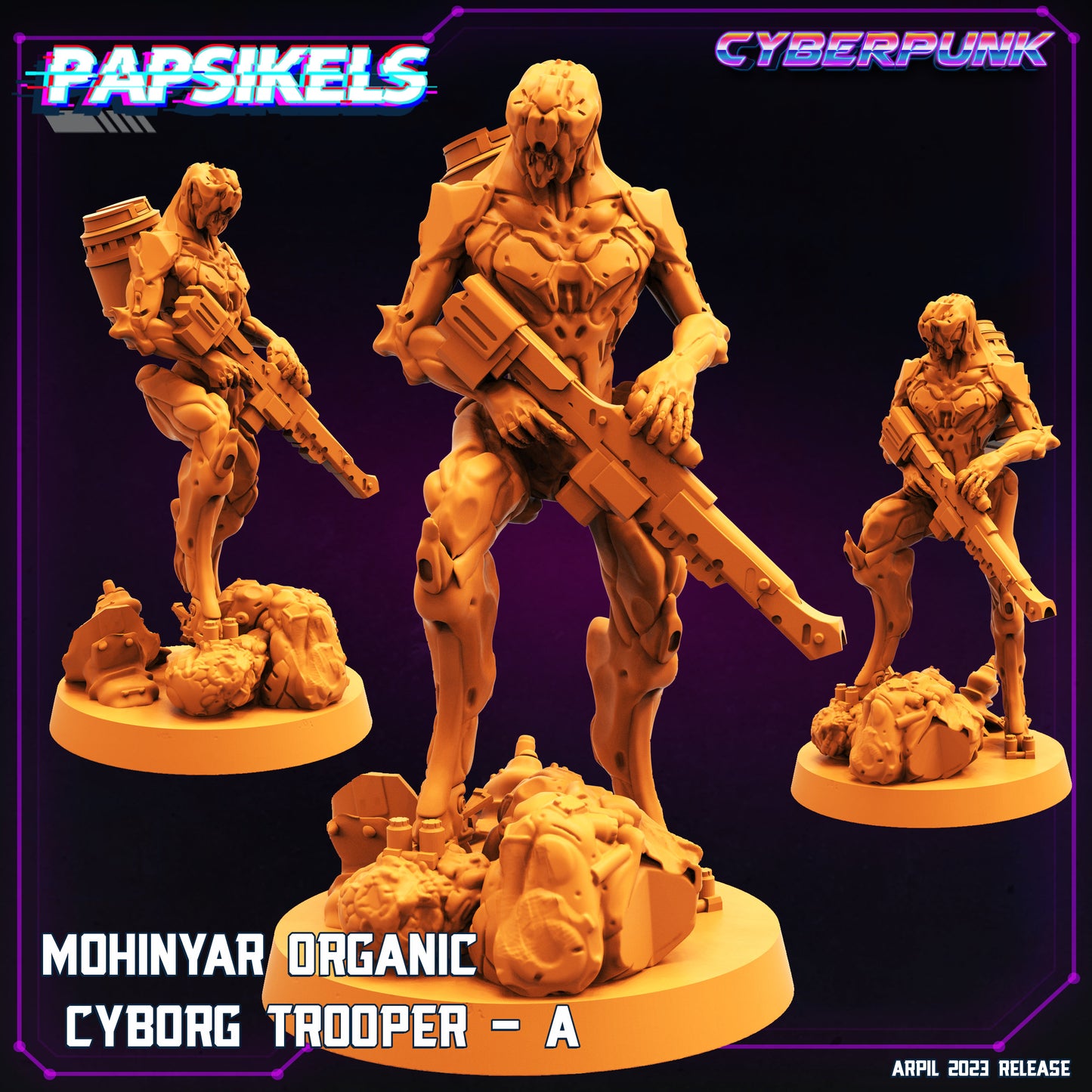Organic Cyborg Trooper Set - 32mm Scale Alien Miniature | Batang City | Papsikels