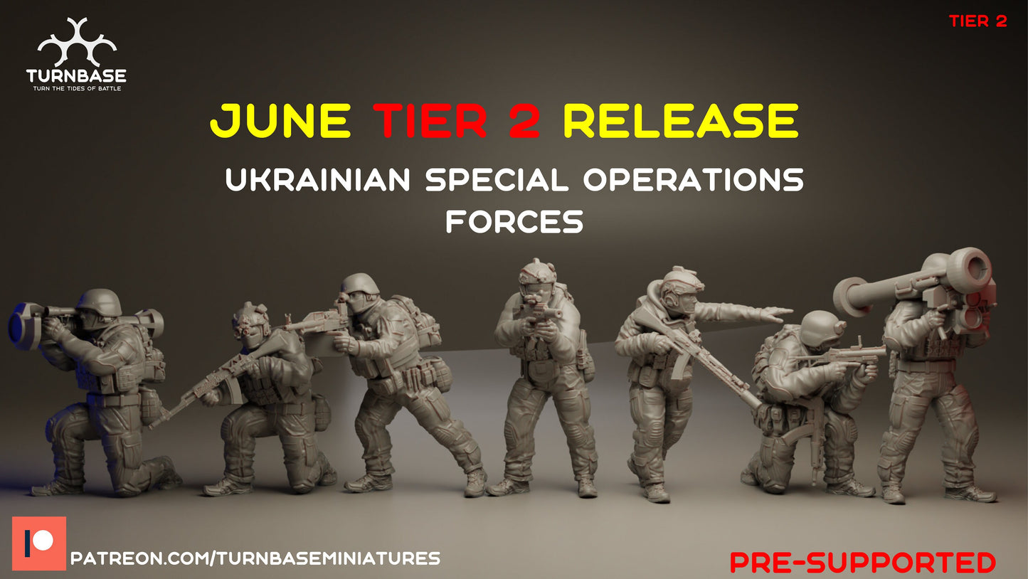 7pc Ukranian Special Op Forces - 28mm Scale Resin Military Miniature | Zona Alfa | Spectre Ops Mini