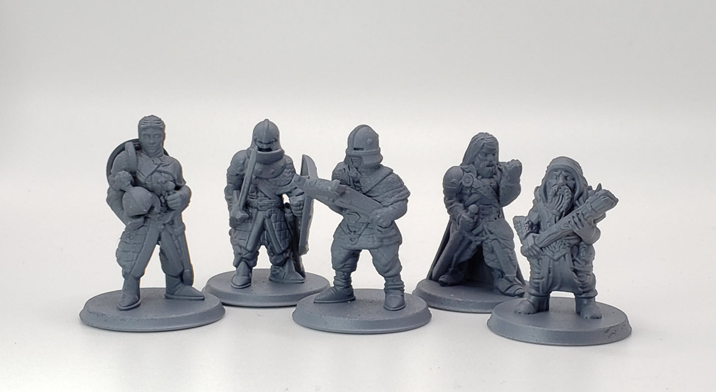 5pc Town Guard Set - 25mm - 75mm Scale | DnD | EC3D Fantasy Mini | Beasts and Baddies