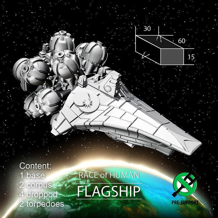 Human Flagship - Twilight Imperium | Fleetscale | Starfinder | Billion Suns | Starmada | Firefly | Terra Conflict