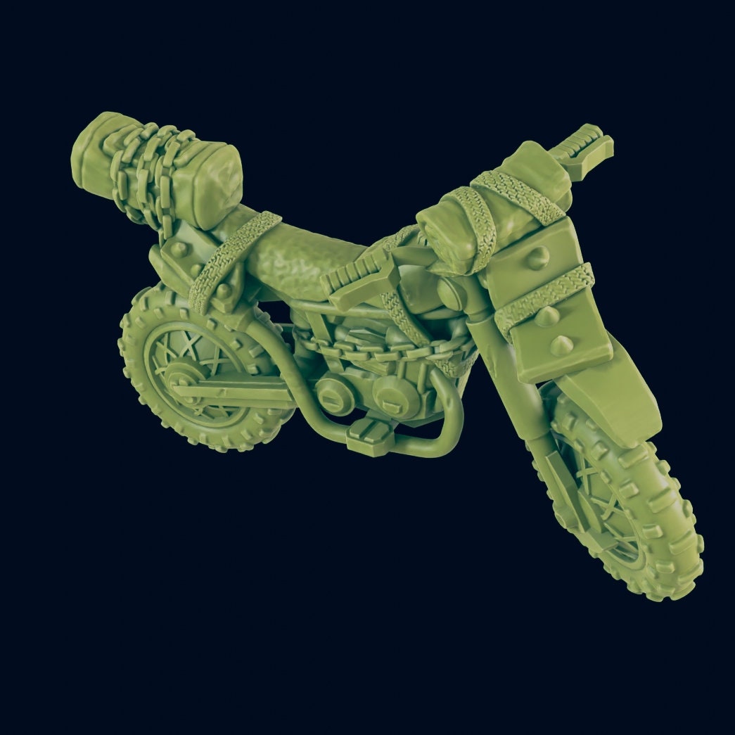 Dirt Bike Motorcycle | 28mm - 54mm Scale | Survivor Terrain | Fantasy Scatter | Sci Fi Terrain | Superhero