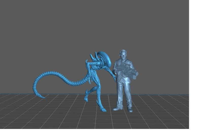 Xeno Drone F - 32mm Scale Alien Miniature | RPG | Sci fi | Cyberpunk | Role Playing | DnD | Papsikel
