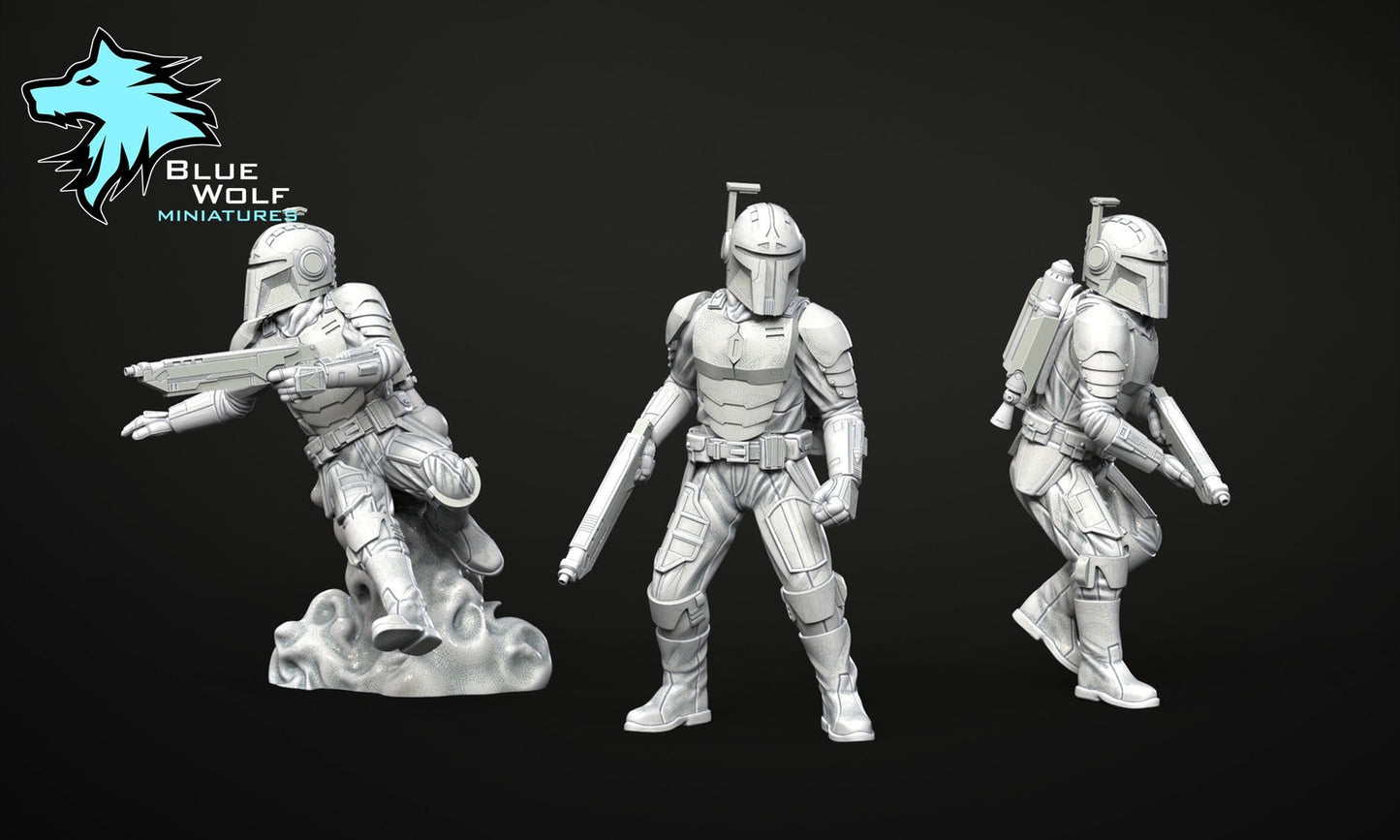 3pc Mando Stalkers - 28mm - 40mm Scale | Blue Wolf Star Wars Legion Mini