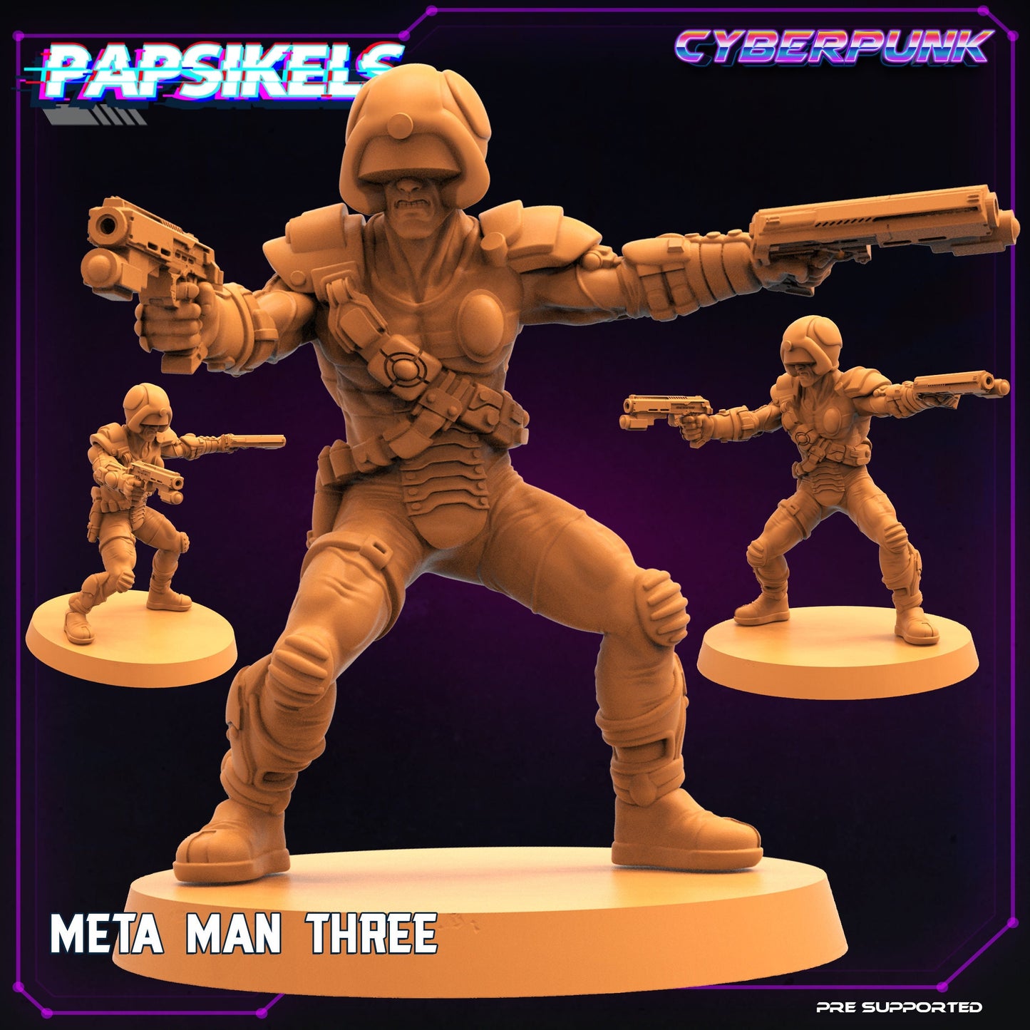 Cyberpunk Meta Man Three - 32mm Scale Alien Miniature | Batang City | Papsikels