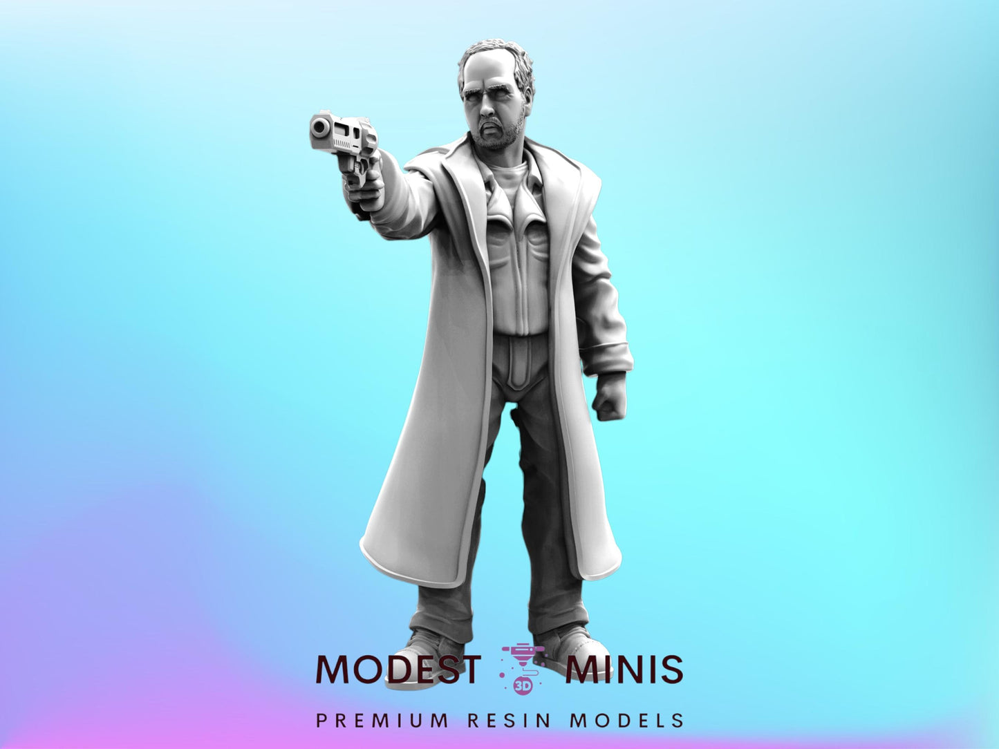 Rogue Replicant Leader - 28mm 32mm 40mm Scale Cyberpunk Miniature | Blade Runner | | Papsikels