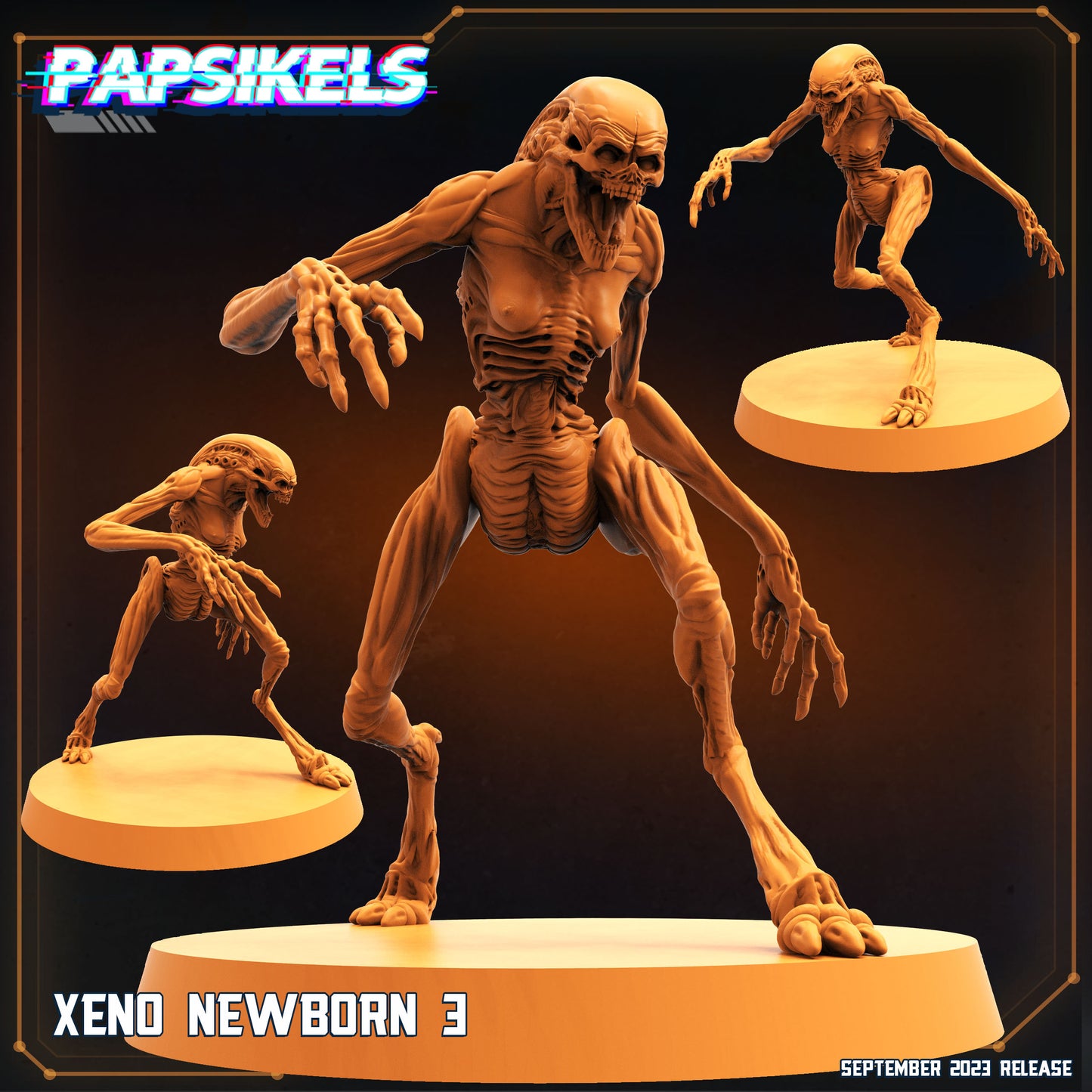 Xeno Newborn 3 - 32mm Scale Alien Miniature | RPG | Sci fi | Xeno | Role Playing | DnD | Papsikel