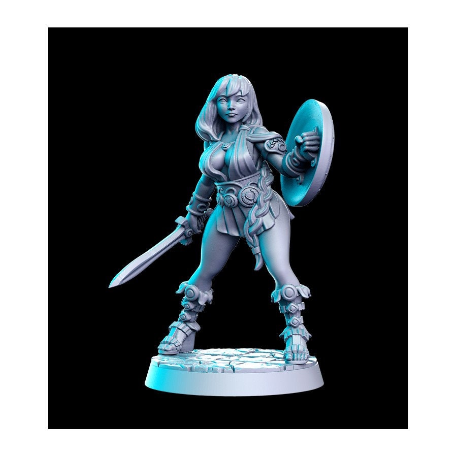 Artemisa Female Pinup - 32mm Scale DnD Miniature | Dungeons and Dragons | JRPG Mini - RN Estudio