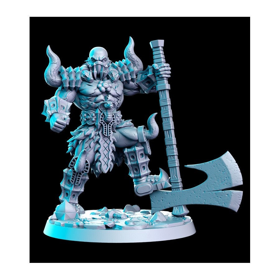 Ostorath Hulking Axeman - 32mm Scale DnD Miniature | Dungeons and Dragons | JRPG Mini - RN Estudio