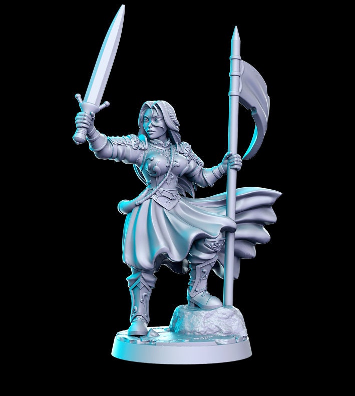 Aegwynne Battlemaiden- 32mm Scale DnD Miniature | Dungeons and Dragons | JRPG Mini - RN Estudio