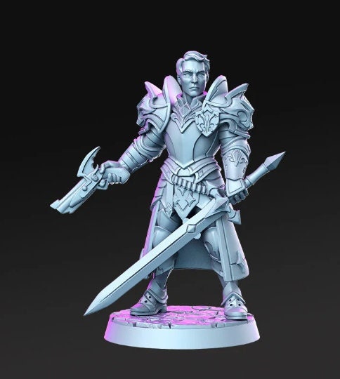Monster Hunter Sir Kris - 32mm Scale DnD Miniature | Dungeons and Dragons | JRPG Mini - RN Estudio