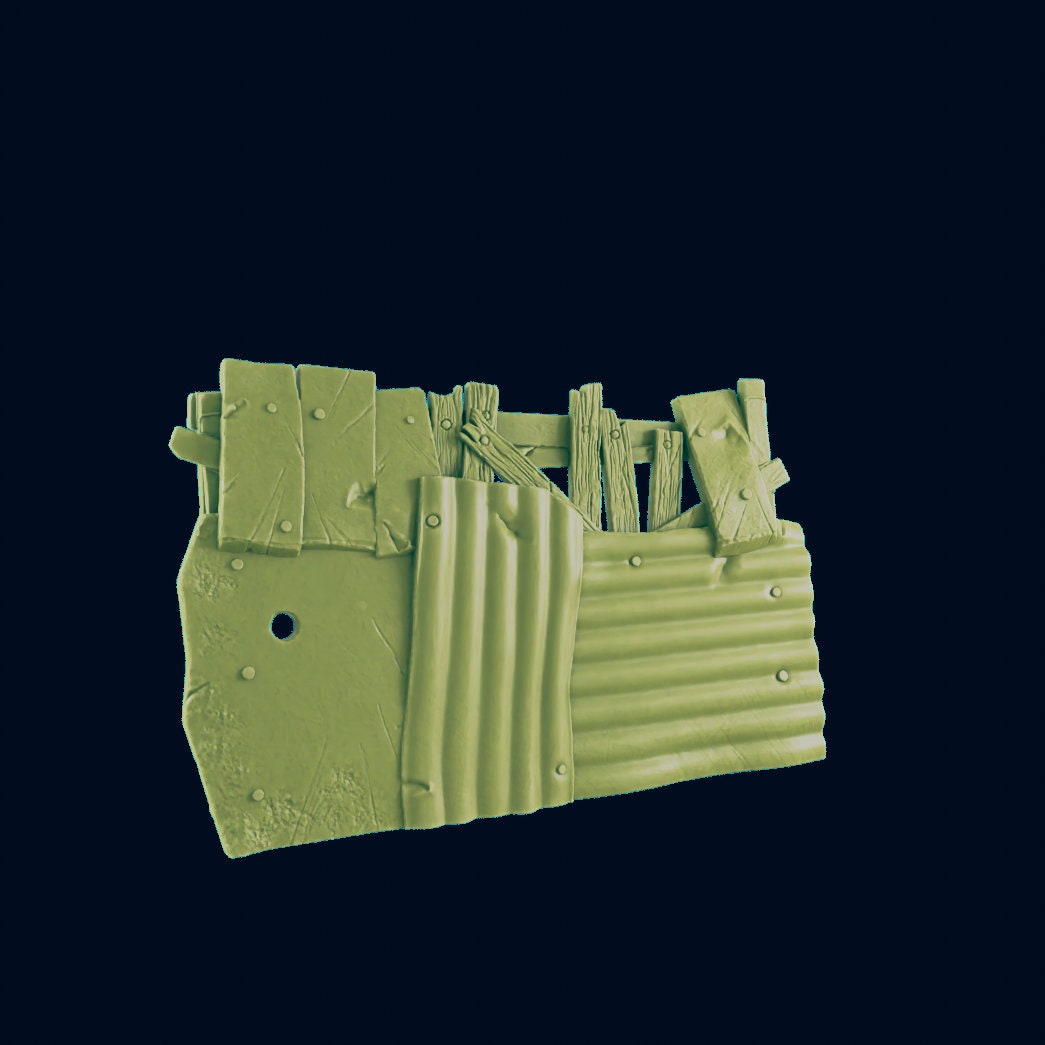 6pc Makeshift Fence Barricade | 28mm - 54mm Scale | Survivor Terrain | Fantasy Scatter | Sci Fi Terrain | EC3D Badlands