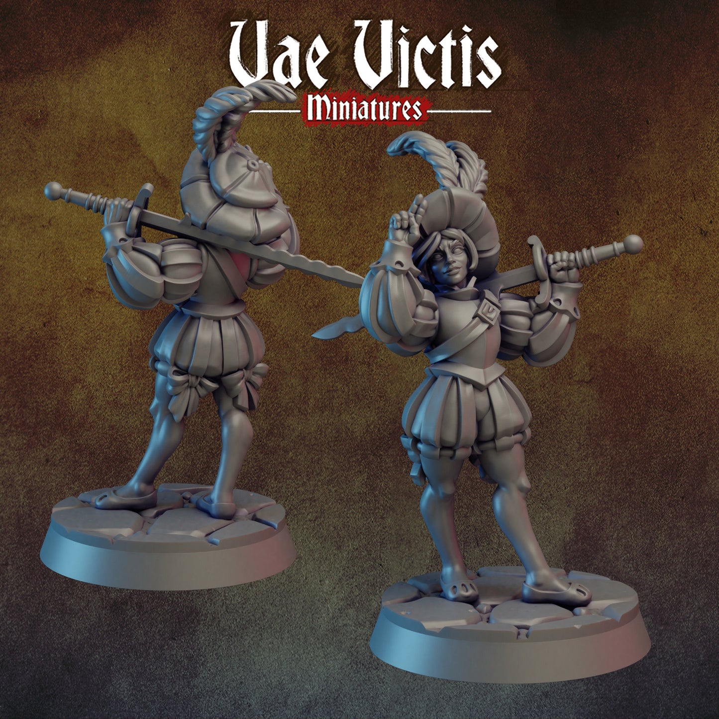 Landsknecht Girl | 28mm - 75mm Scale | DnD Frostgrave Mini | Vae Victis Fantasy