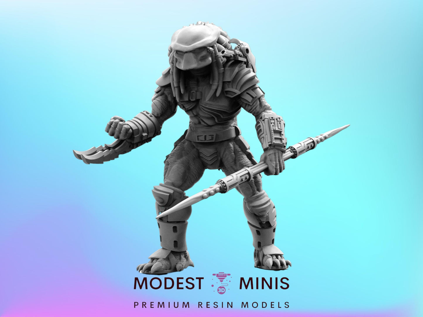 Warrior Skull Hunter - 32mm Scale Alien Miniature | RPG | Sci fi | Cyberpunk | Role Playing | DnD | Papsikel