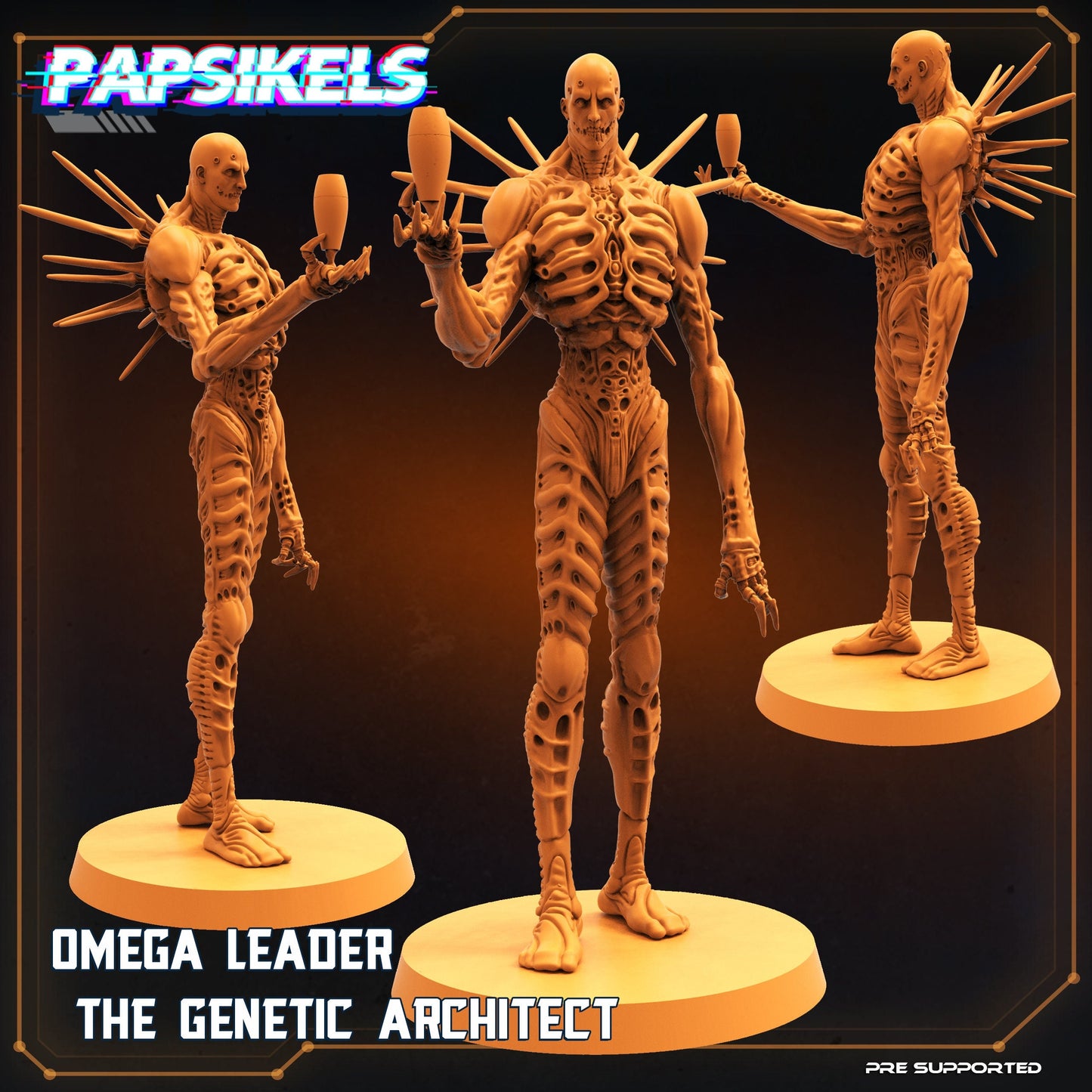 Omega Leader - 32mm Scale Alien Miniature | RPG | Sci fi | Cyberpunk | Role Playing | DnD | Papsikel