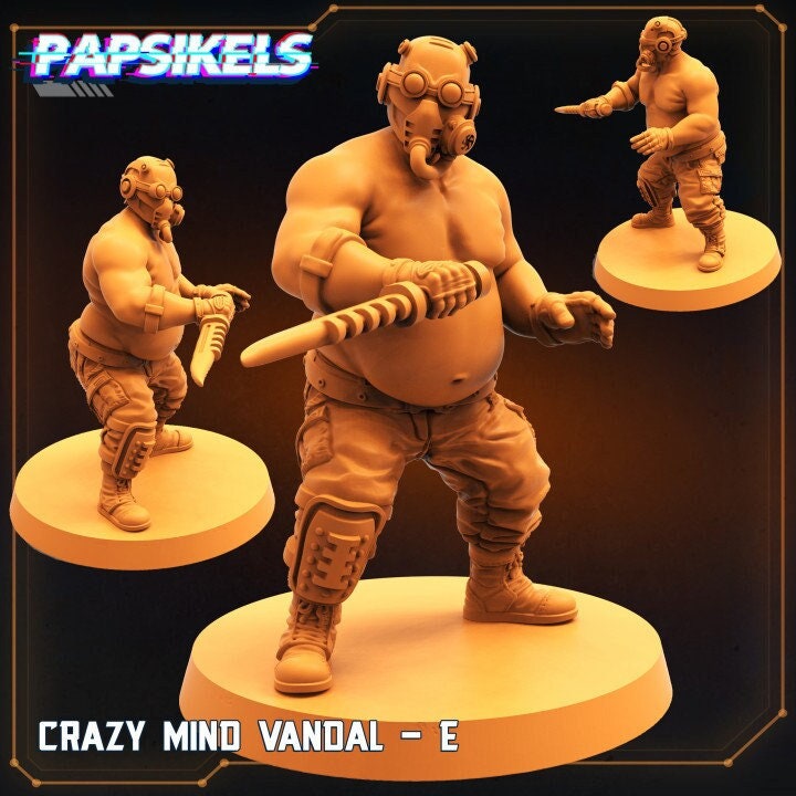Crazy Mind Vandal E - Resin Scale Alien Miniature | Cyberpunk | Papsikels