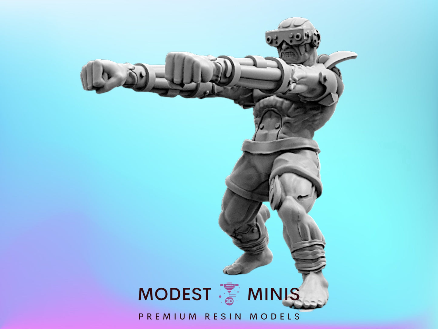 Cyber MMA Fighter Nakal - 32mm Scale Alien Miniature | Law Upholders | Papsikels