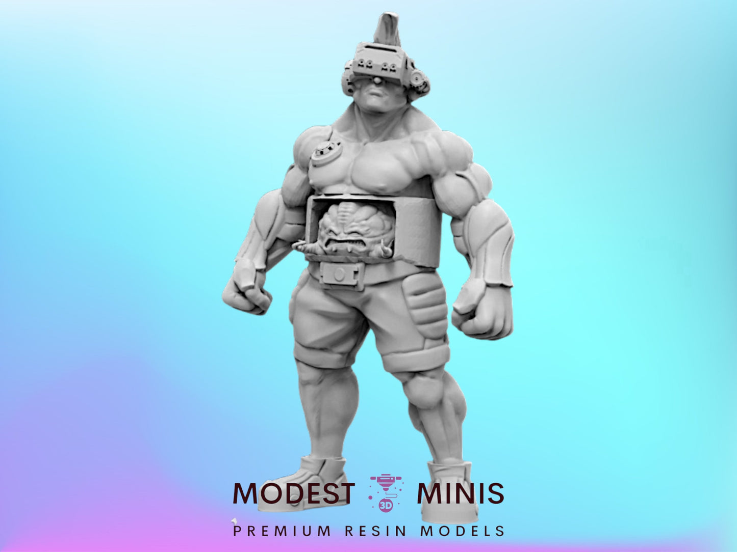 Cyber MMA Fighter Chen Song - 32mm Scale Alien Miniature | Law Upholders | Papsikels