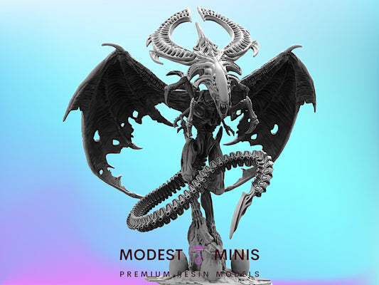 Xeno Queen Brood Dragon - 32mm Scale Alien Miniature | RPG | Sci fi | Cyberpunk | Role Playing | DnD | Papsikel