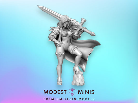 Zeera Pinup Warrior - 32mm Scale DnD Miniature | Dungeons and Dragons | JRPG Mini - RN Estudio