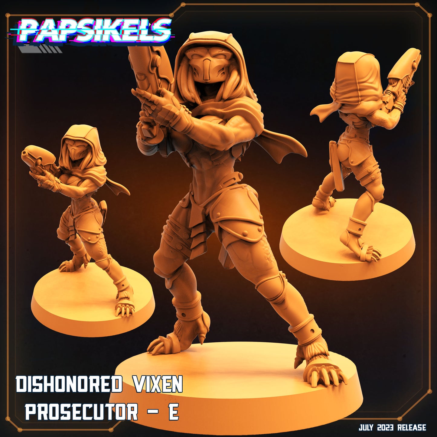 7pc Dishonored Vixen Persecutor Squad - Resin 3D Print Miniature | RPG | Sci fi | Cyberpunk | Role Playing | DnD | Papsikel Xenowars