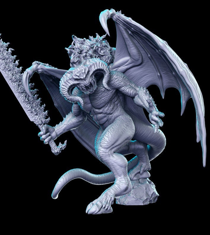 Balrog Boss Encounter - 32mm Scale DnD Miniature | Dungeons and Dragons | JRPG Mini - RN Estudio