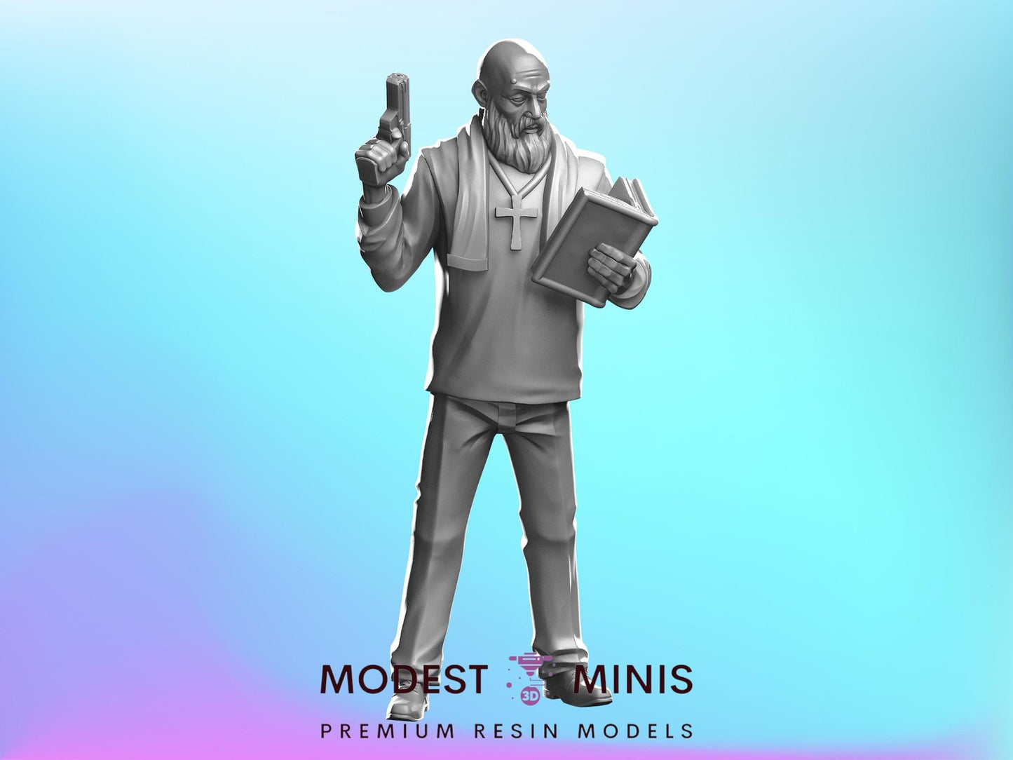 Survivor Priest | 28mm - 100mm Scale Resin Mini | Zombicide | Vaultz