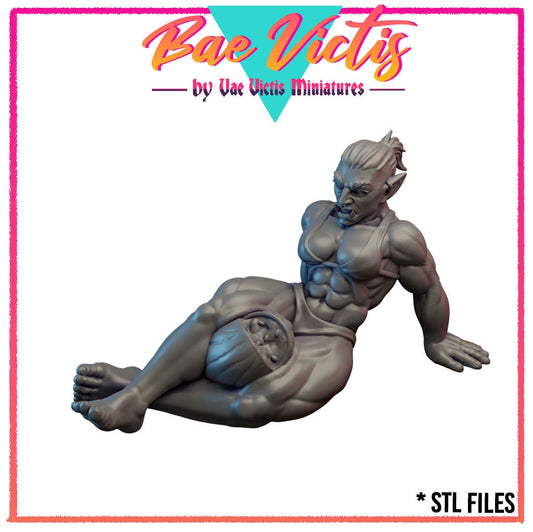 Orc Watermelon Pinup | 28mm - 75mm Scale | DnD Frostgrave Mini | Vae Victis Fantasy