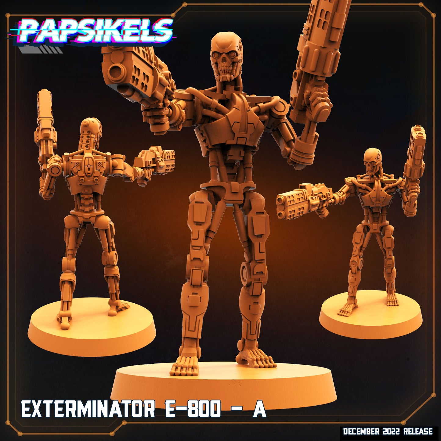 10pc Exterminator E-800 Cyborg Set - Resin 3D Print Alien Miniature | RPG | Sci fi | Cyberpunk | Role Playing | DnD | Papsikel