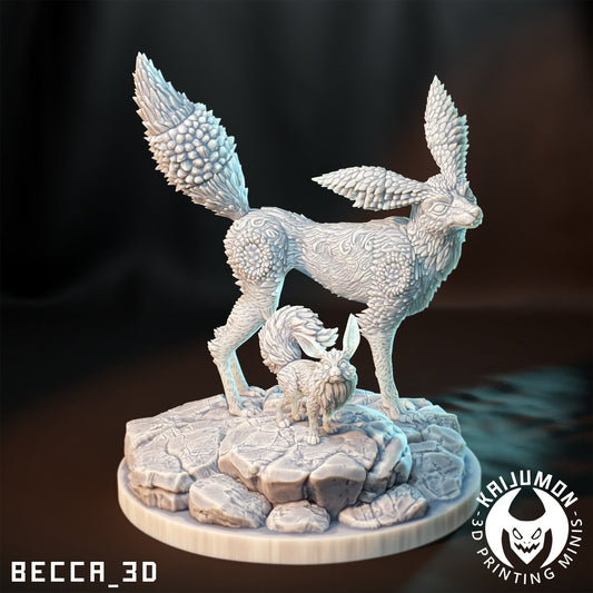 Dark Fox Diorama - Resin Kaiju Minis | Dungeons and Dragons Mini | Sci Fi | Fantasy Resin